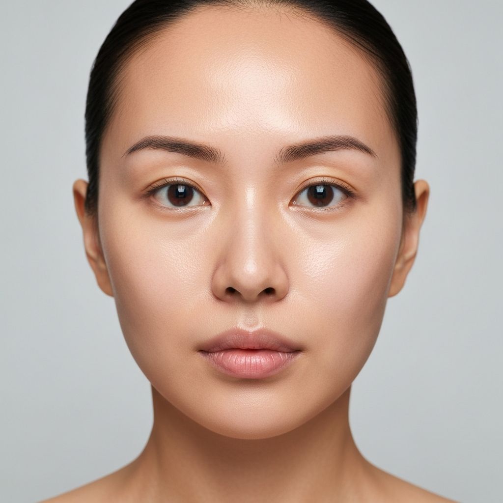 Client skin after Korean facial treatment showing radiant glowing complexion